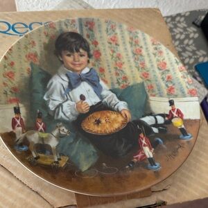 Decorative Plate with Boy and Toy Soldiers